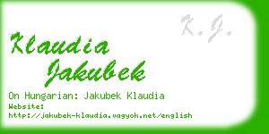 klaudia jakubek business card
